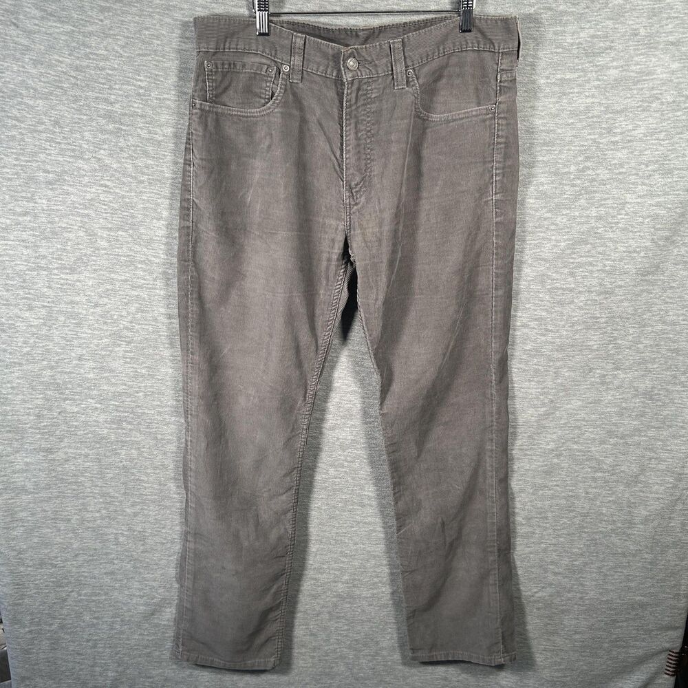 Levi's 511 Pants Mens 36x32 Gray Corduroy Chino Slim Fit 5 Pocket Casual